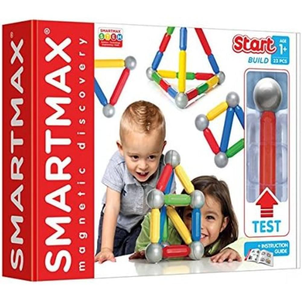 this image shows the smartmax magnets safe for your 1 year old. the magnets are big and safe to play with, a good place to learn with magnetic building