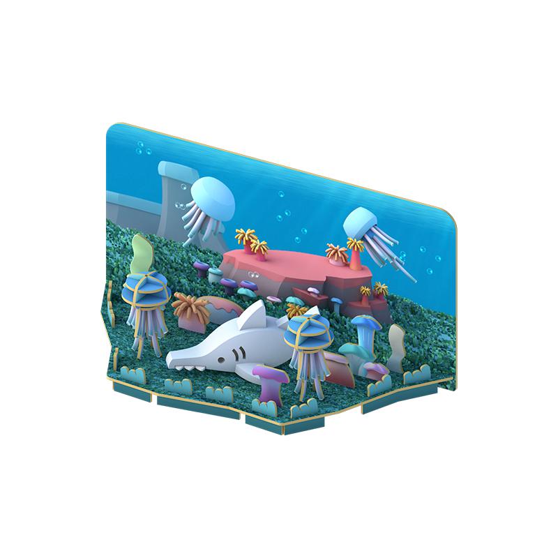 Image of the included Sea Floor diorama. In the center is an open spot that is perfect for the full figurine to sit in to complete the scene.