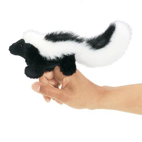Skunk Finger Puppet-Folkmanis Inc.-The Red Balloon Toy Store