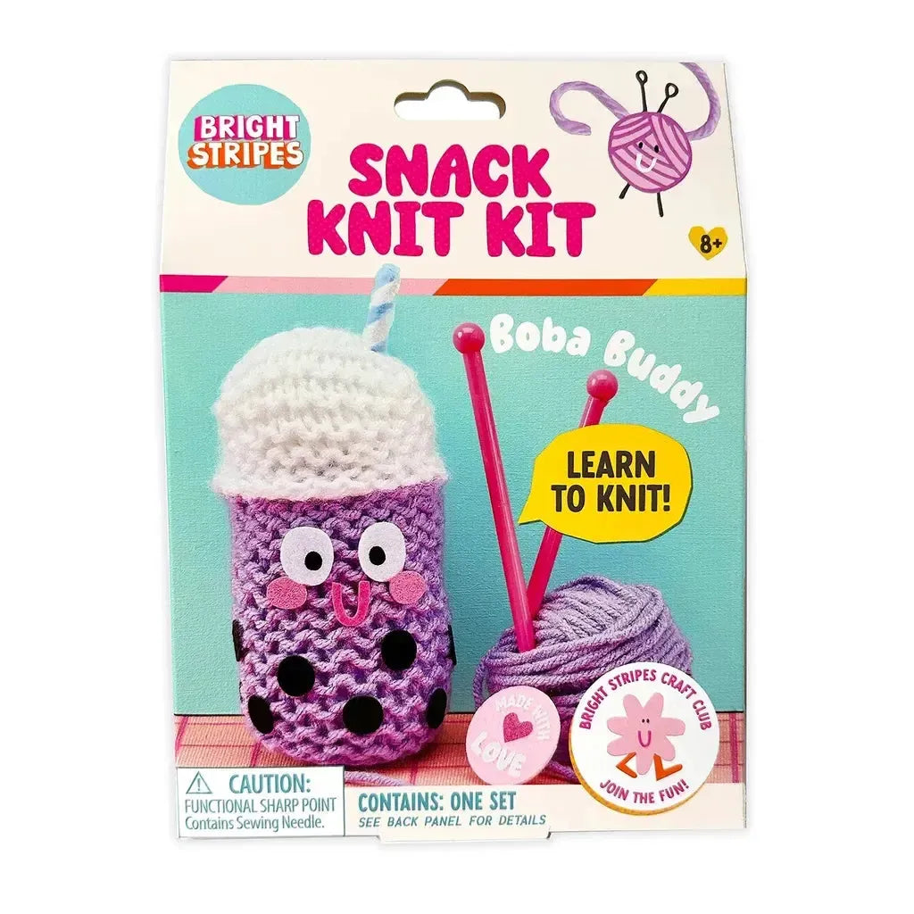 Snack Knit Boba Buddy-Bright Stripes-The Red Balloon Toy Store