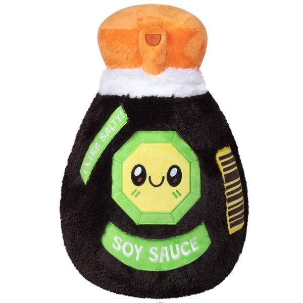 Image of the Soy Sauce squishable. It is a cute green and orange colored soy sauce bottle. 