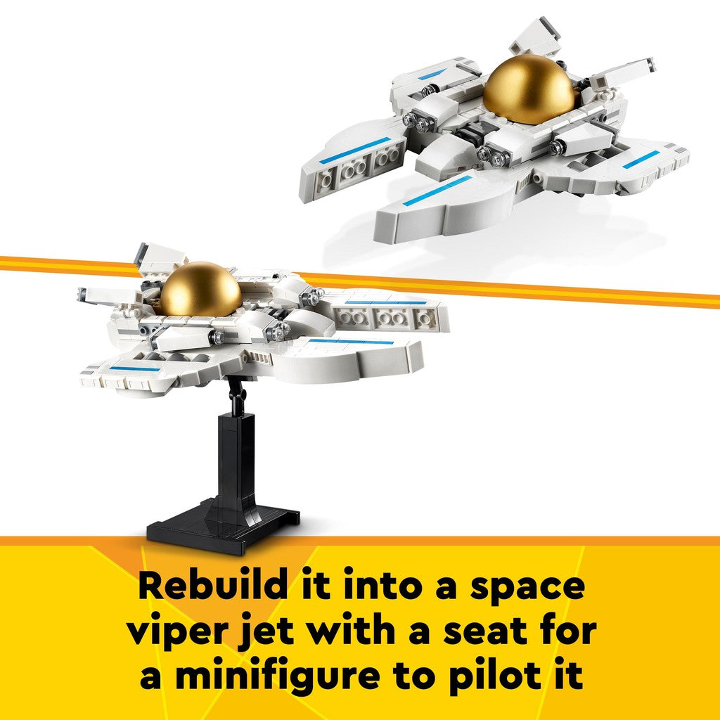 rebuild it into a space viper jet with a seat for a minifigure to pilot it. 