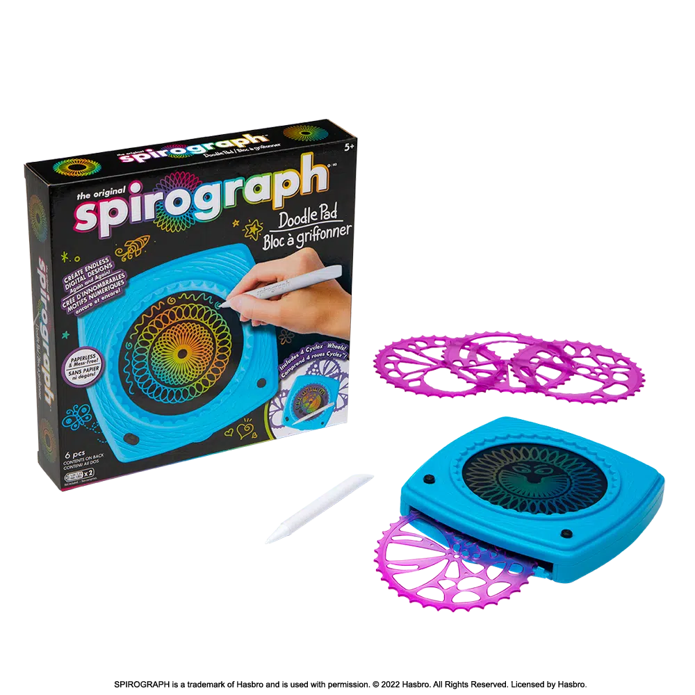 this image shows the box, graph, discs, and stylus