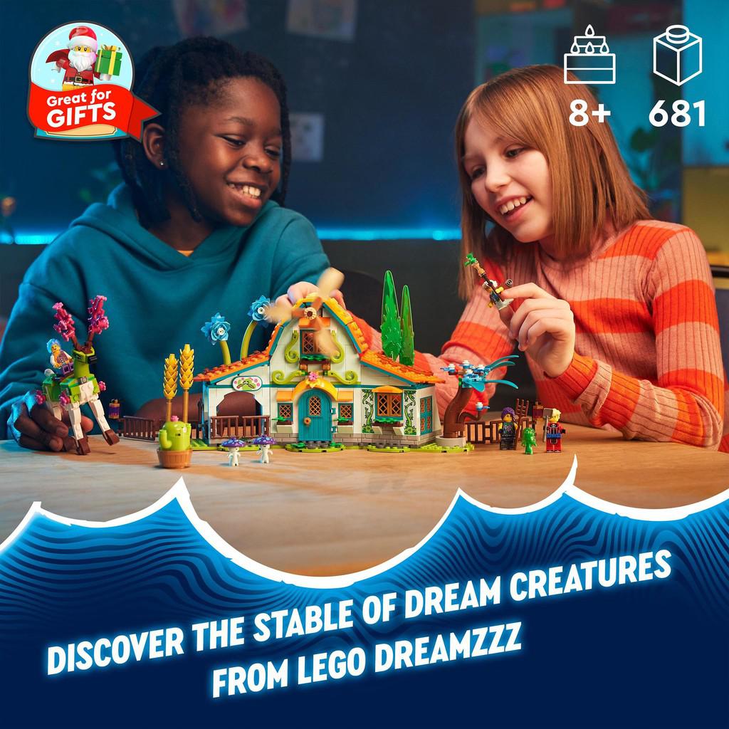 for ages 8+ with 681 LEGO pieces. Discover the stable of dream creatures from LEGO Dreamzzz
