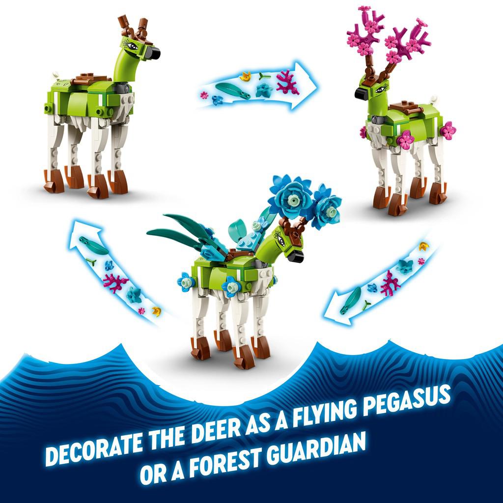 decorate the deer as a flying pegasus or a forest guardian