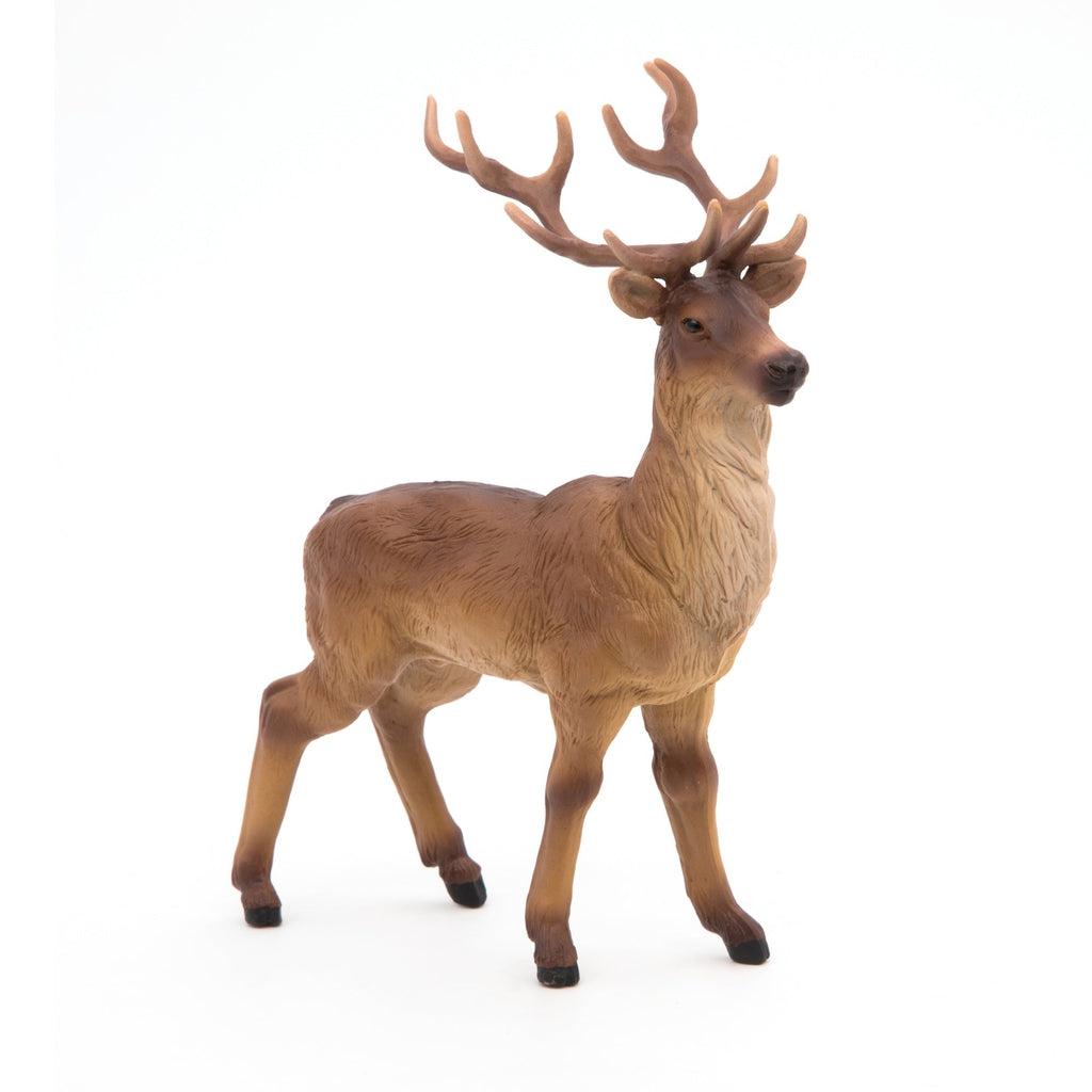 Image of the Stag figurine. It is a brown male deer with large antlers. It has 12 points.