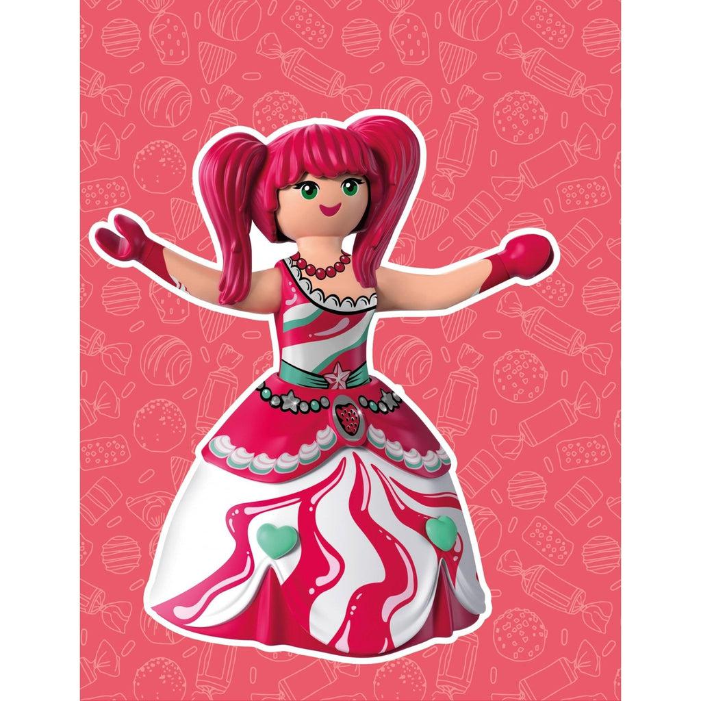 this picture shows starleen with a red background. she has red hair and red hands from the blood of her enemies. her red dress is a strawberry ice cream swirl.