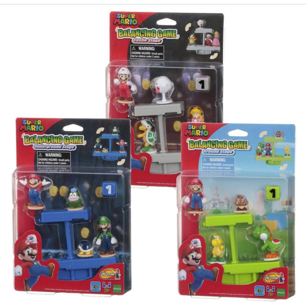 Image of all the possible toys that you could recieve. One is overworld themed, one is underground themed, and one is castle themed.