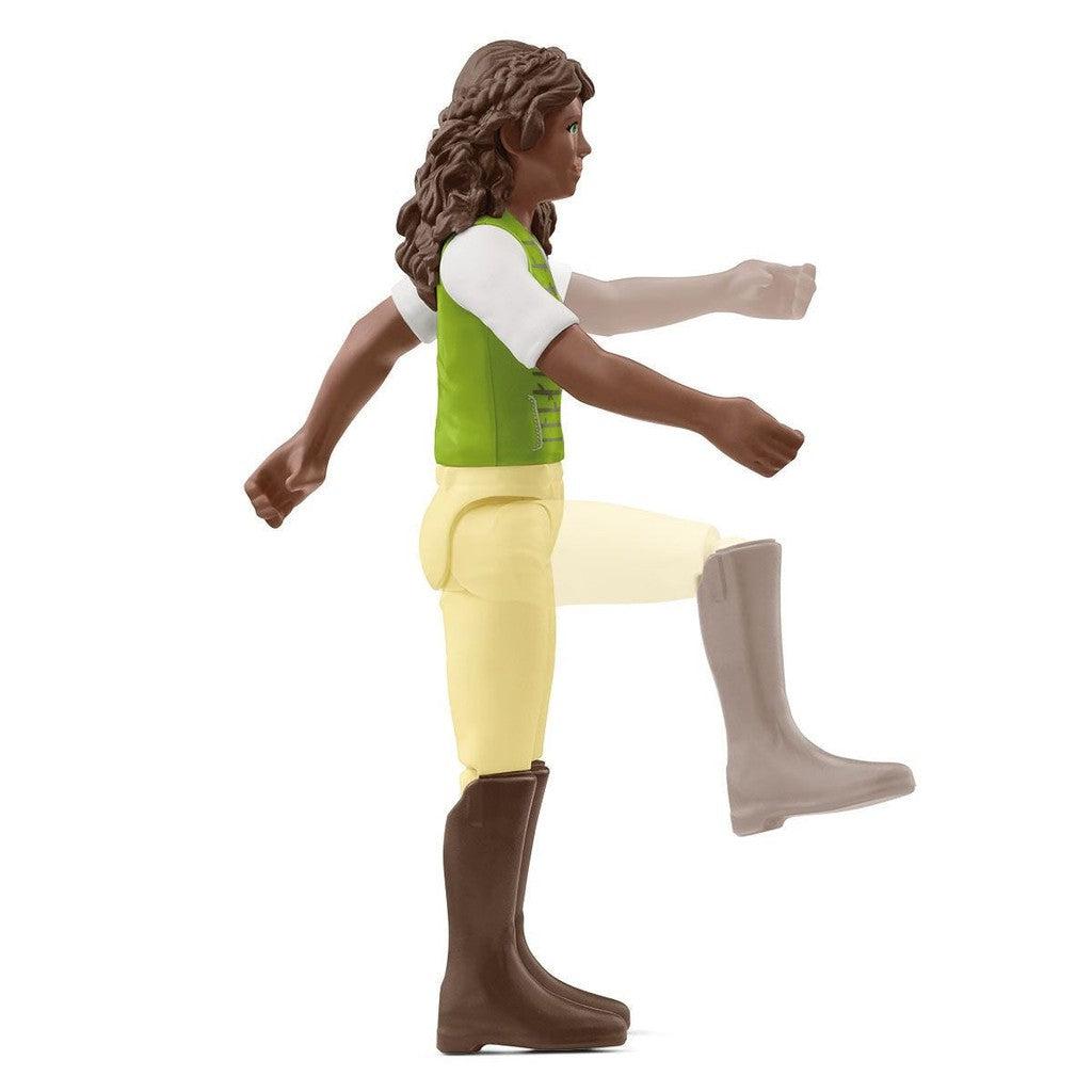image shows translucent copies of the girl figurines arms and legs to show they can move at the waist, knees, and shoulders