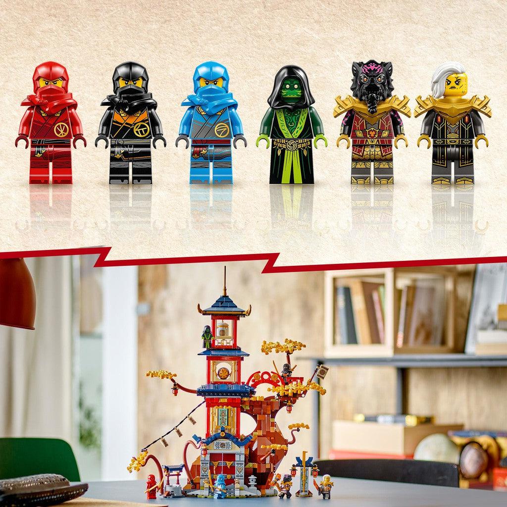 comes with 6 LEGO ninjago minifigures