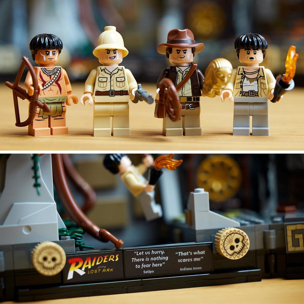 comes with 4 minifigures and a famous quote from Indiana Jones