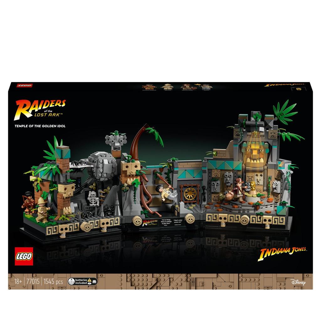 For ages 18+ The Temple of the Golden Idol set from Indiana Jones, made with LEGO