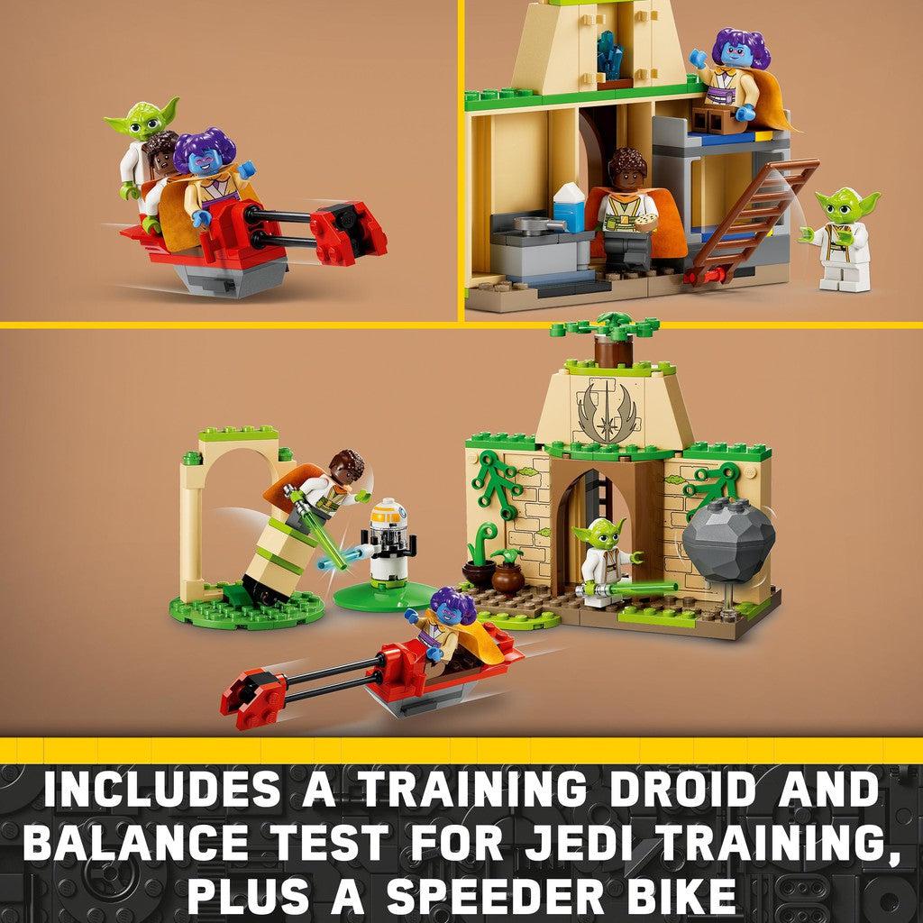includes a training droid and balance test for jedi training, plus a speeder bike