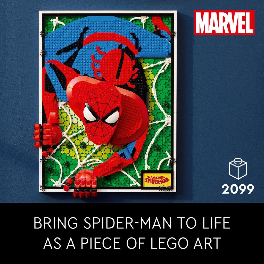 for ages 18+ with 2099 LEGO pieces. Bring spiderman to life as a piece of lego art