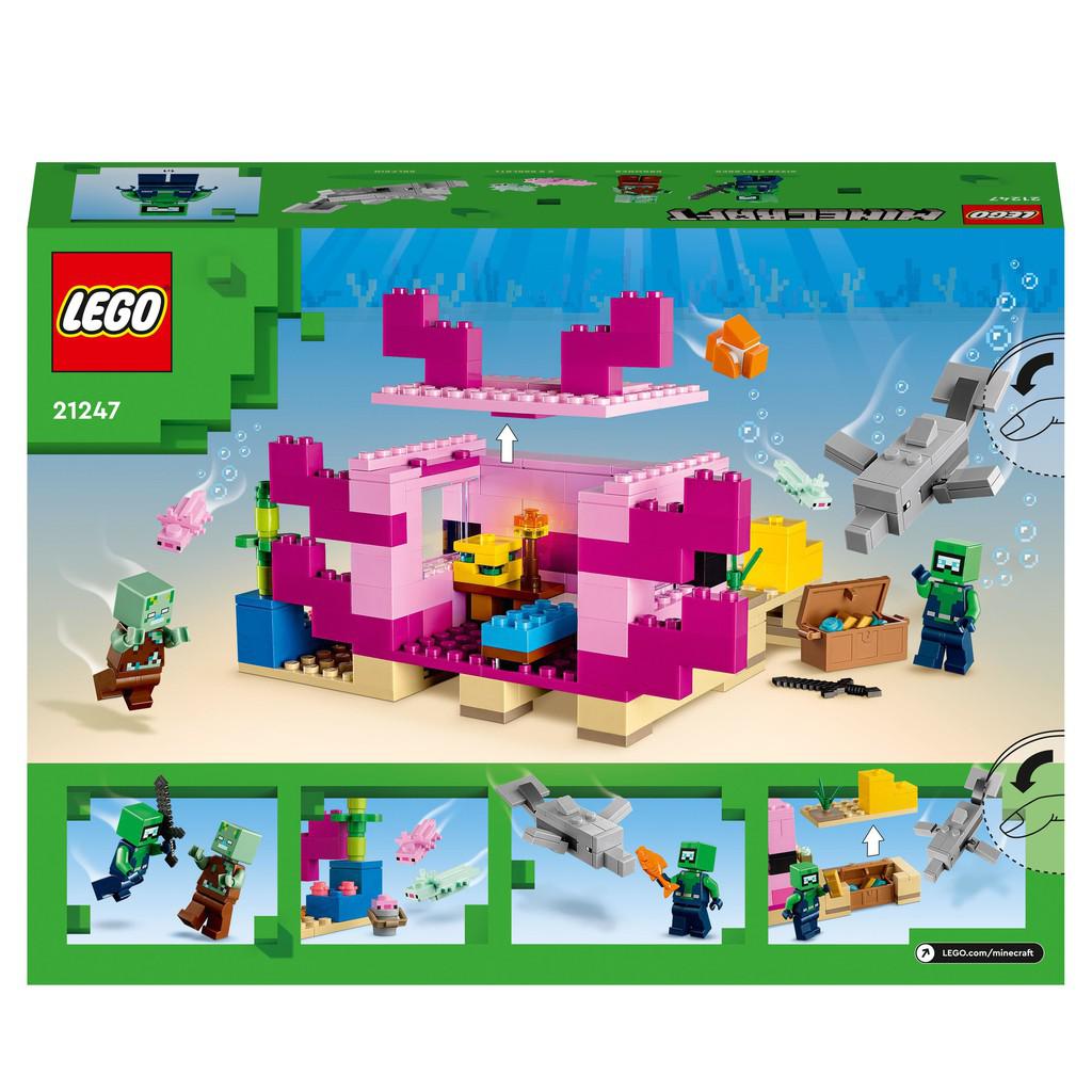 the back of the box shows the back of the house and the LEGO characters moving around 