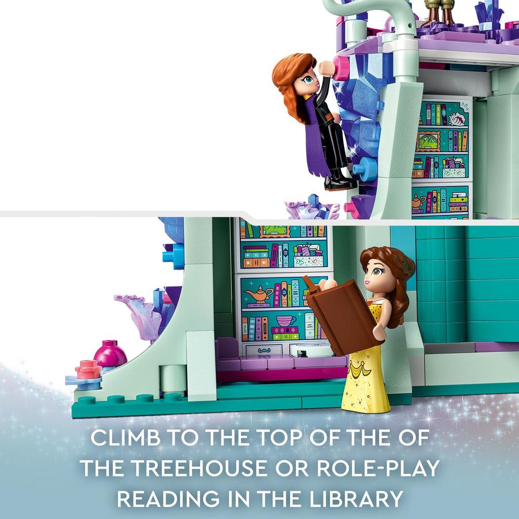 climb to the top of the treehouse or role-play reading in the library