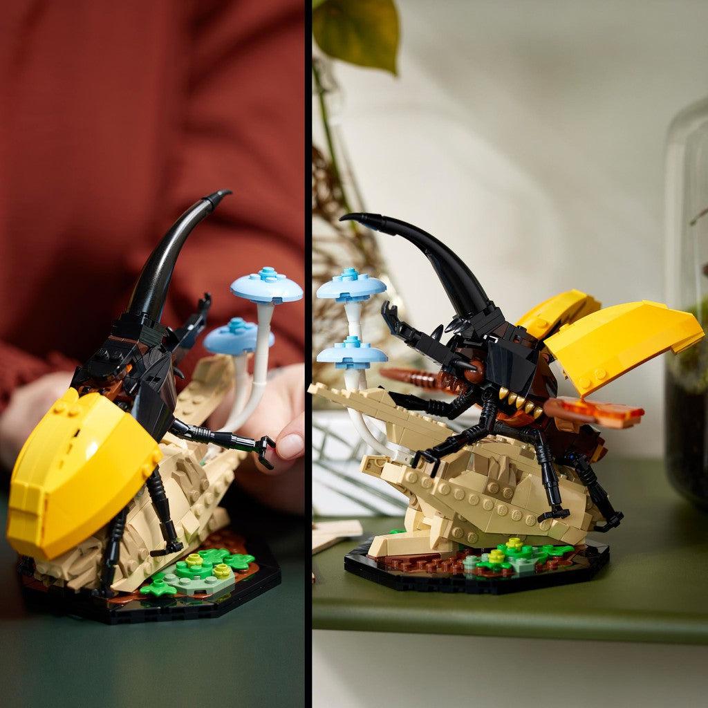image shows a large bug beetle made of LEGO