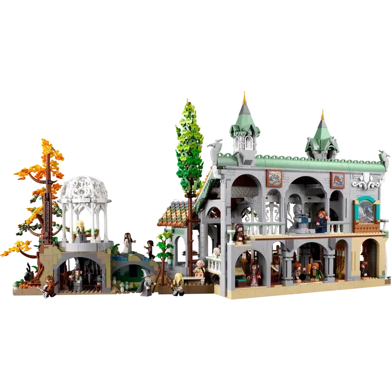 Image of the backside of the LEGO set. It is open so you can see and access all of the rooms.