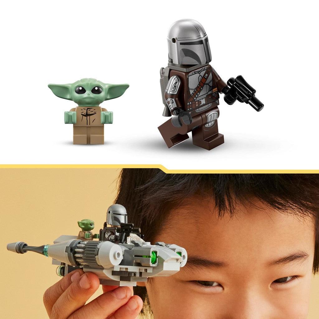 play with the LEGO mandelorian and baby yoda