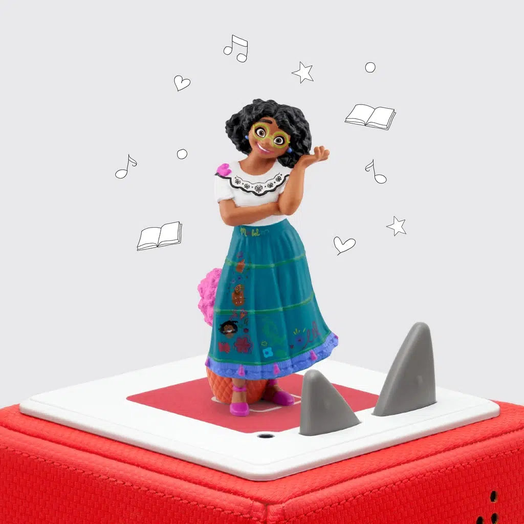 Tonie figure of Mirabel from Disney's Encanto on a toniebox