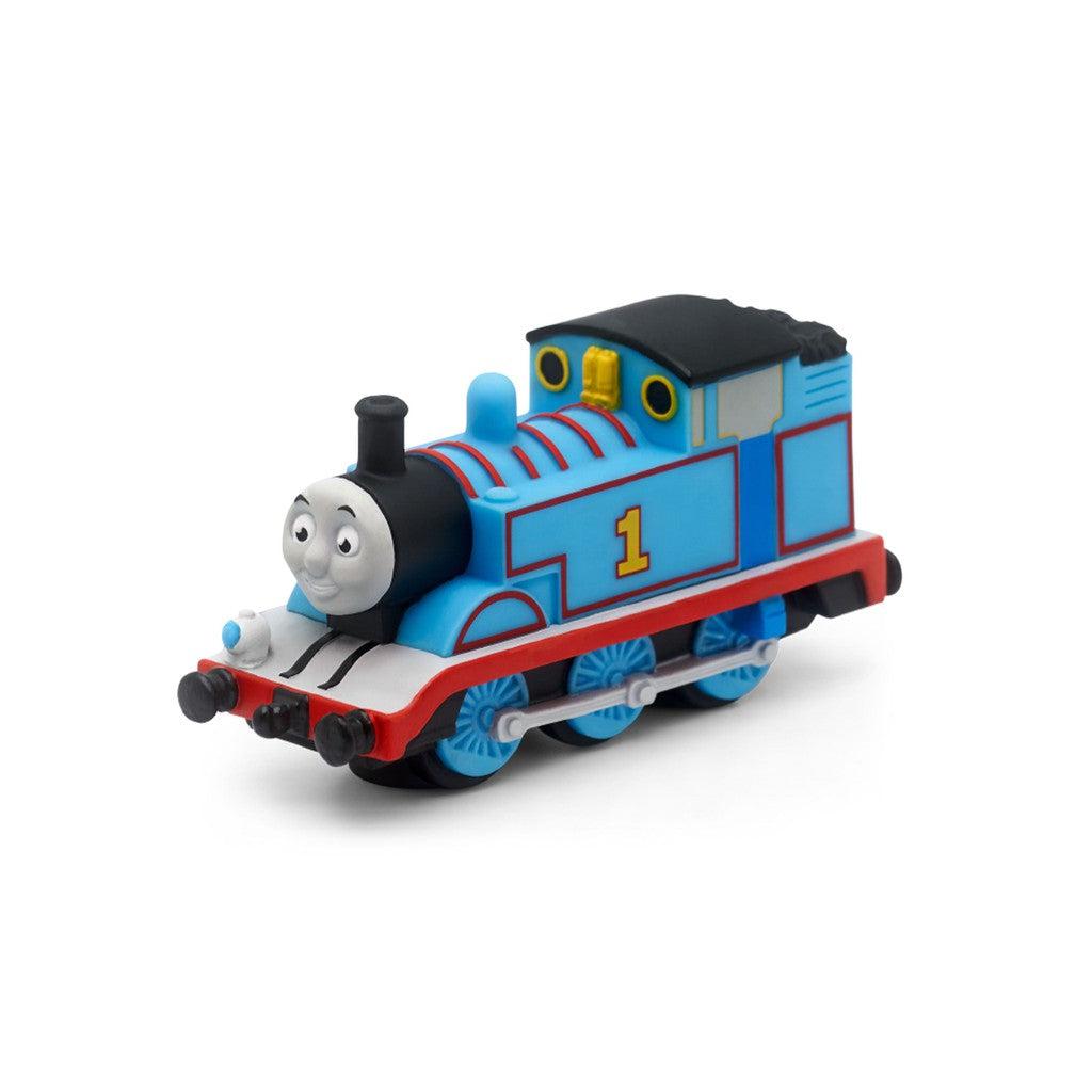 Tonie figure is Thomas the Tank Engine, a blue train engine with a face on the steam spout.