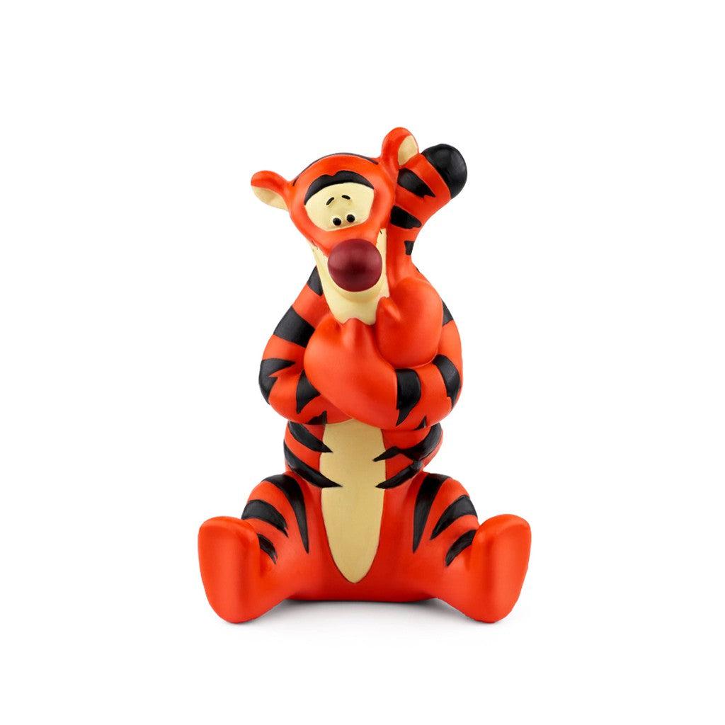 tonie figure is Tigger from winnie the poo, a tiger that stands on two legs and often moves by bouncing around on his tail like a pogo stick