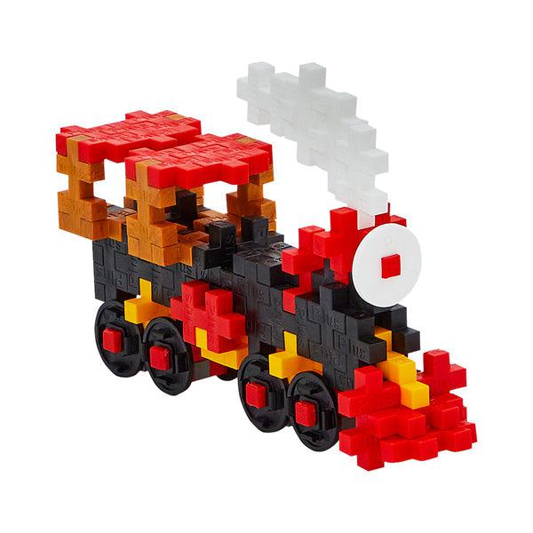 build a fun train with Plus Plus bricks