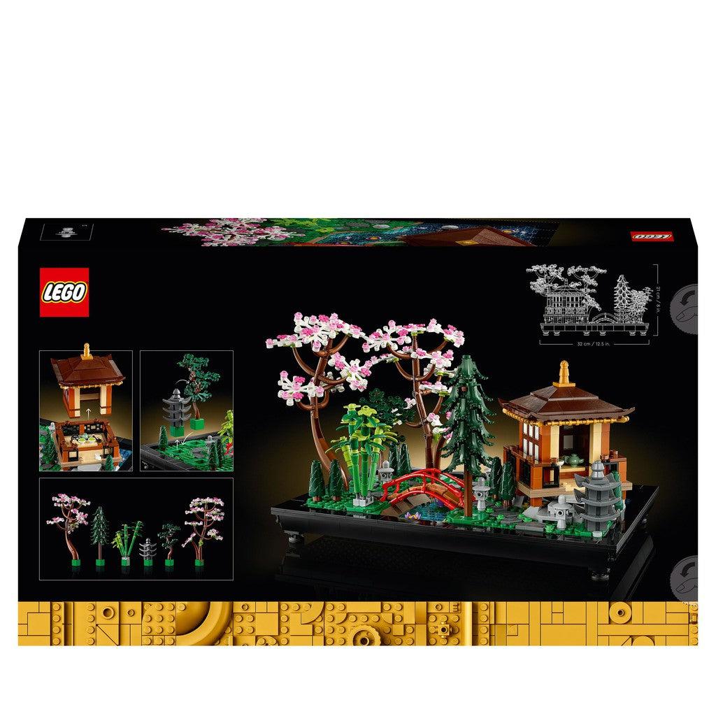 back of the box shows the flora accessories in the tranquil gardens. 