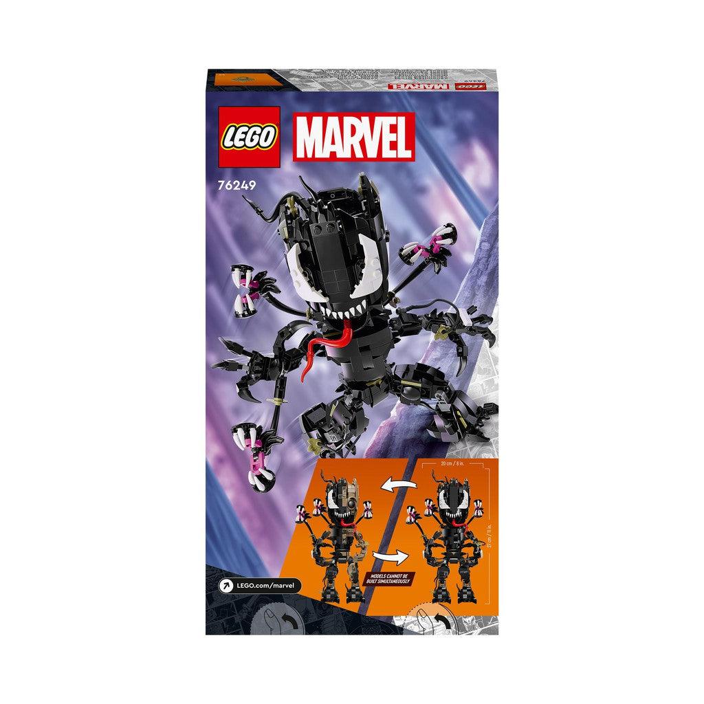 back of the box shows that groot can switch between half, and full venom
