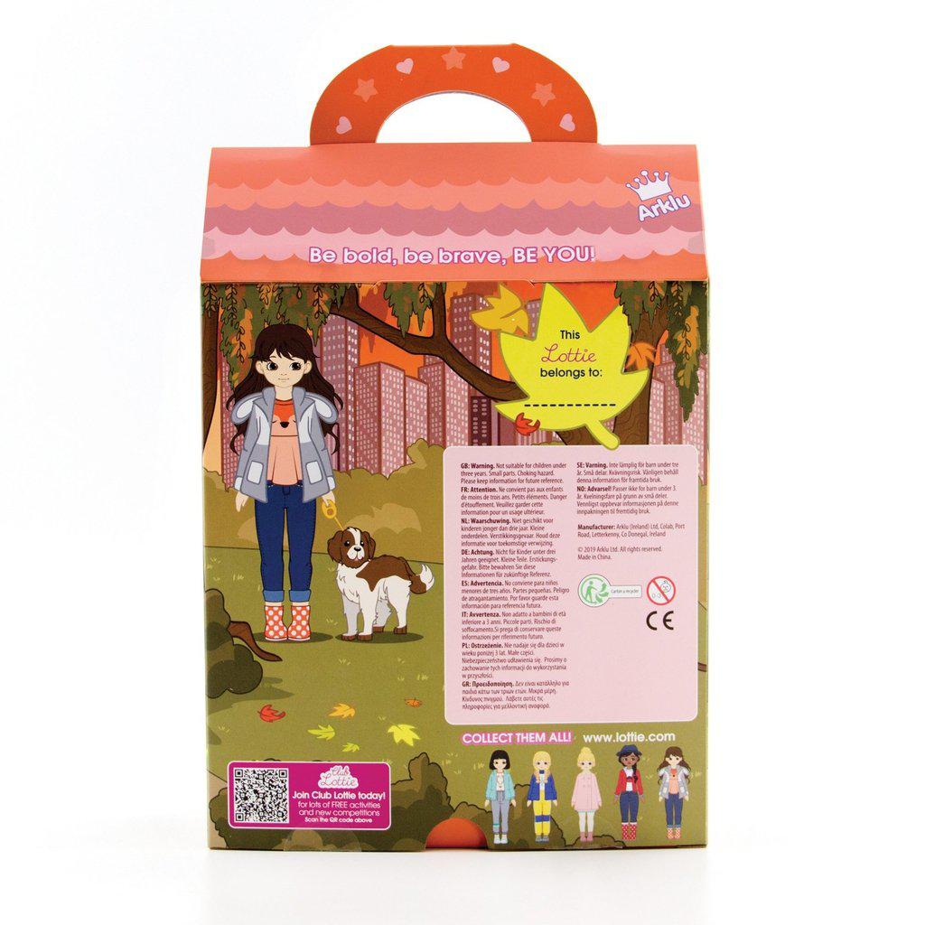 the back of the box shows information on the Lottie doll