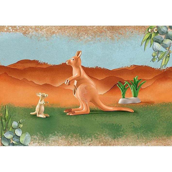 Another image of the kangaroo, babt and foliage to show what is in the package. 