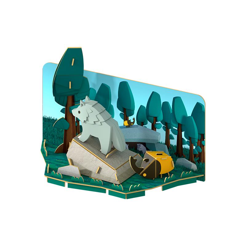 Image of the included Forest diorama. It has a place in the center that the full figurine fits perfectly in to complete the scene.