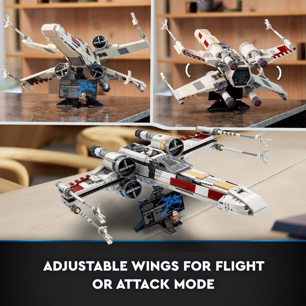 adjustable wings for flight or attack mode