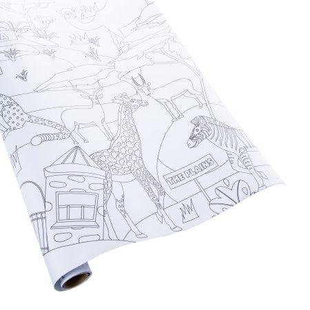 An XL Color In Poster showcasing a rolled sheet of paper with an intricate, symmetrical black-and-white line art mandala design, perfect for a relaxing coloring activity.