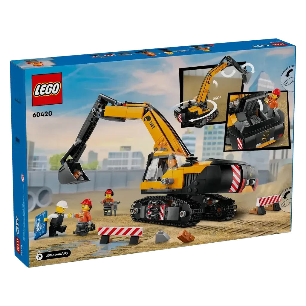 Yellow Construction Excavator-LEGO-The Red Balloon Toy Store