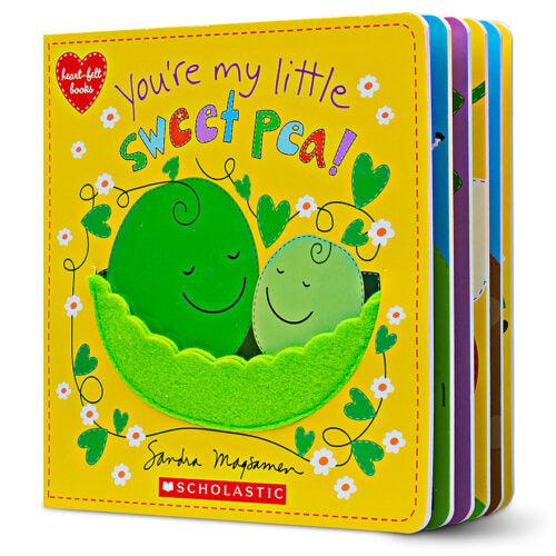 Image of the cover of the You're My Little Sweet Pea! book. On the front is a picture of two personified peas in a pod.