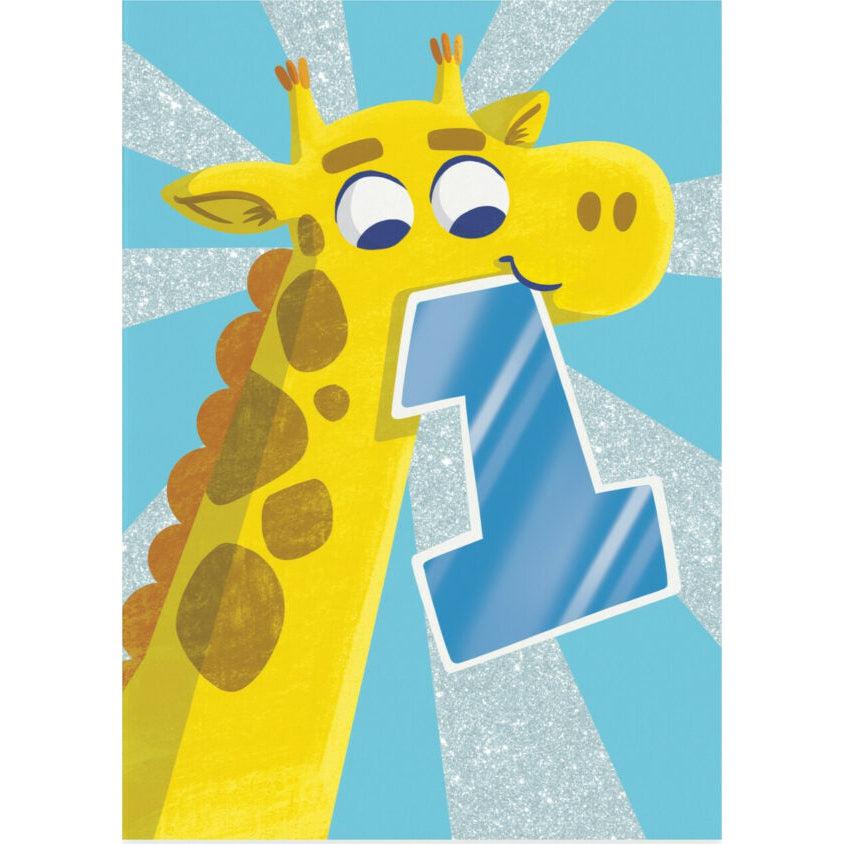 1 Year Old Giraffe - Birthday Card-Peaceable Kingdom-The Red Balloon Toy Store