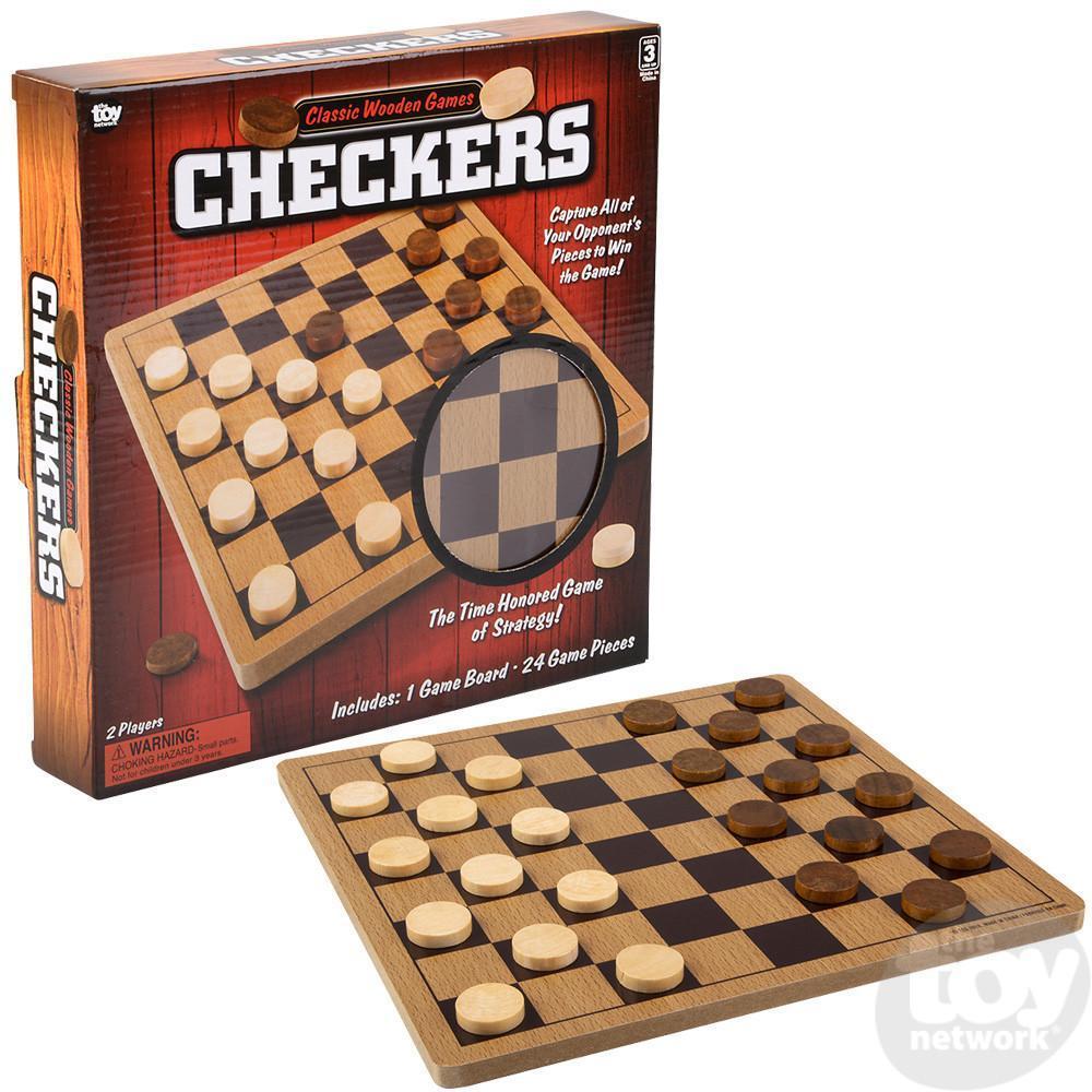10" Wooden Checkers-The Toy Network-The Red Balloon Toy Store
