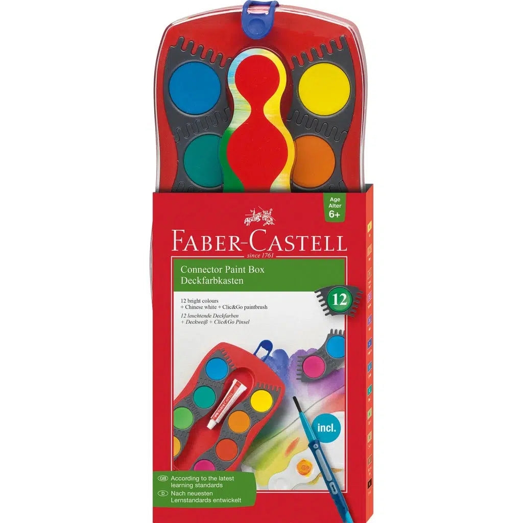 12 Connector Paint Box with Brush-Faber-Castell-The Red Balloon Toy Store