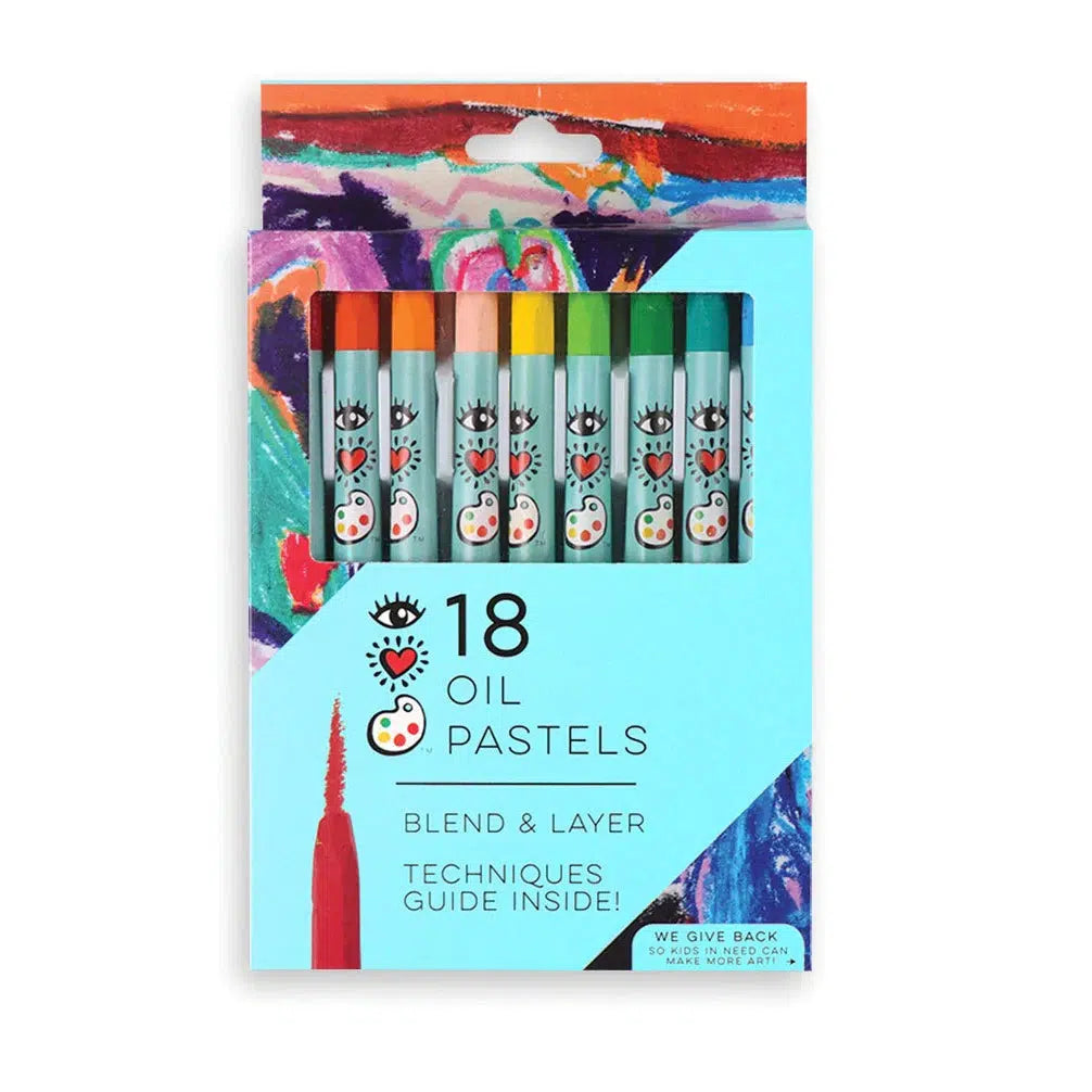 18 Oil Pastels-Bright Stripes-The Red Balloon Toy Store