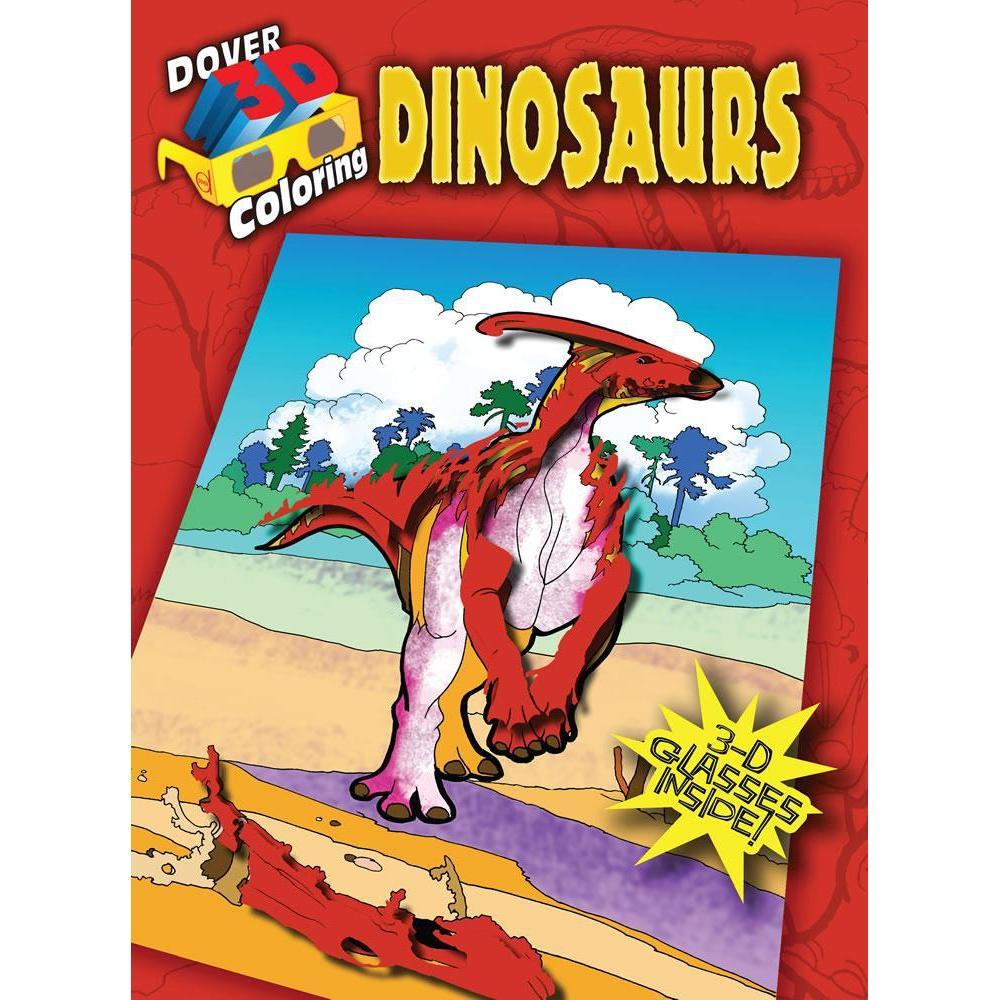 3-D Coloring Book-Dinosaurs-Dover Publications-The Red Balloon Toy Store