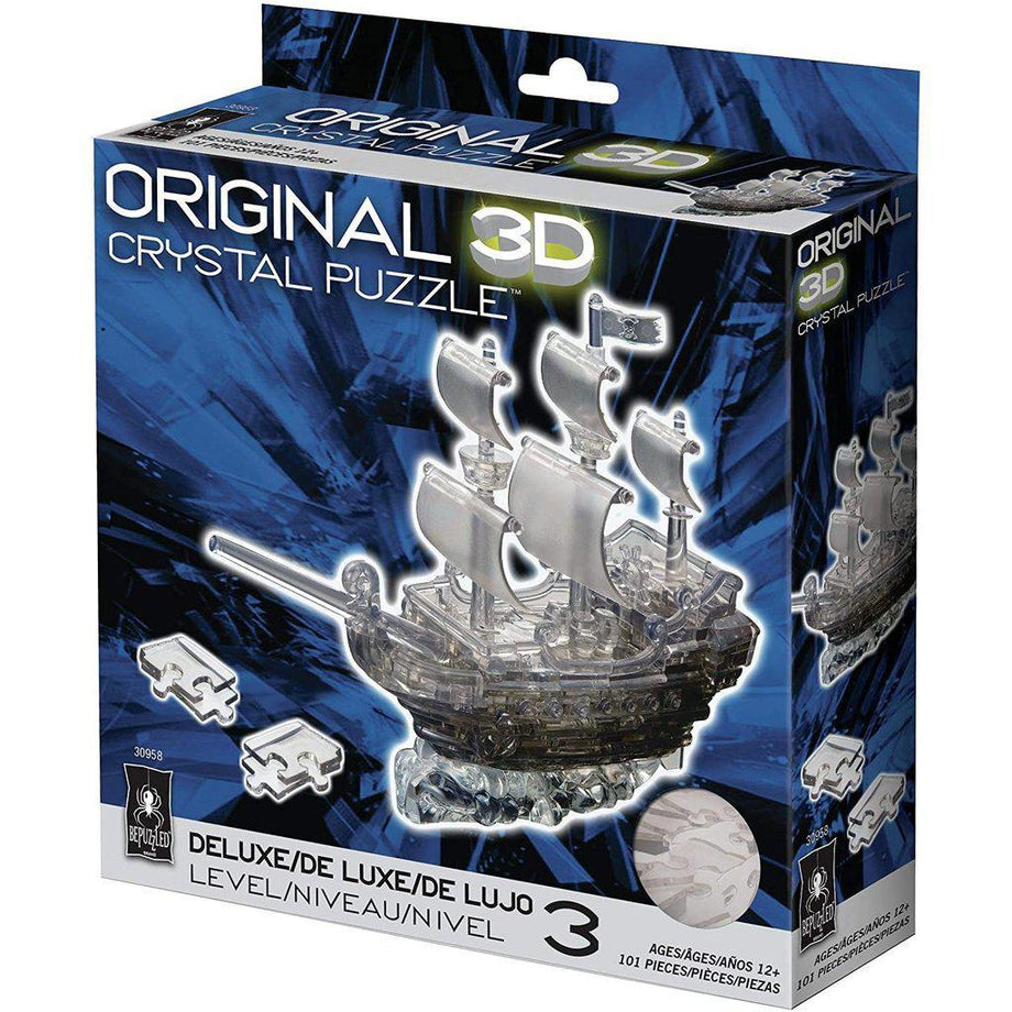 3D Crystal Puzzle: Black Pirate Ship - BePuzzled – The Red Balloon