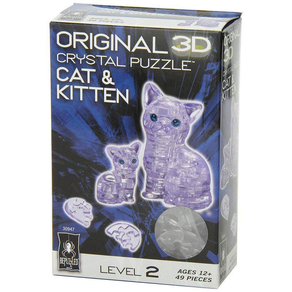 3D Crystal Puzzle - Cat & Kitten-University Games-The Red Balloon Toy Store