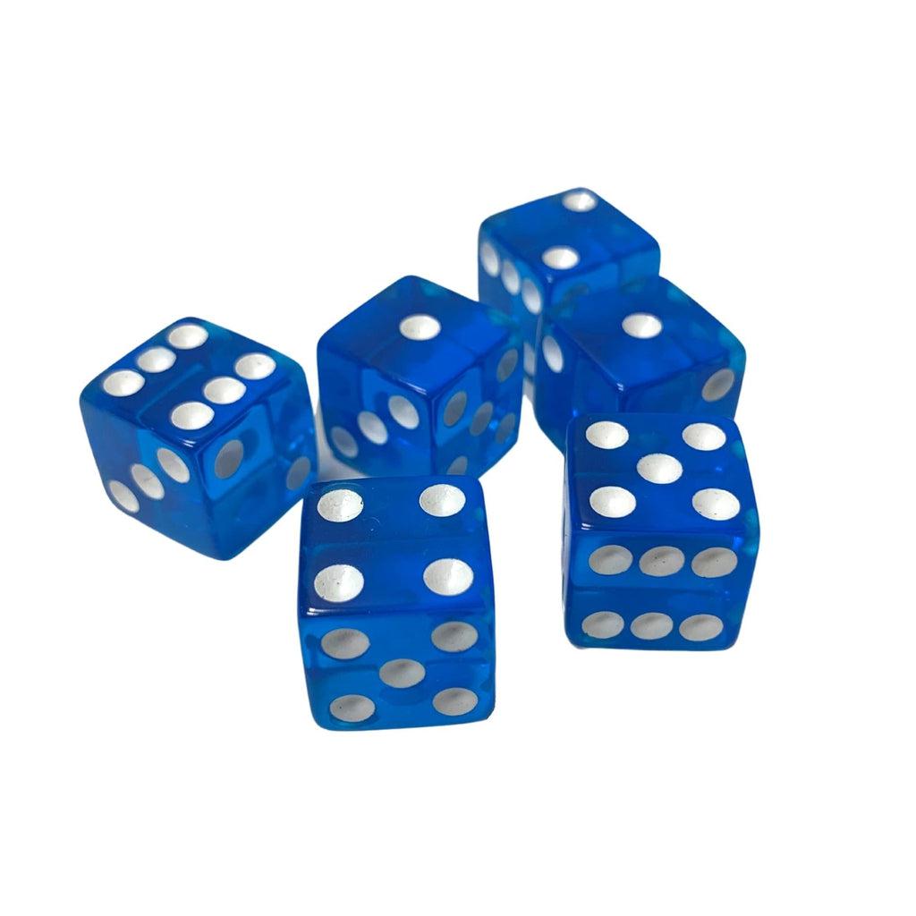 6 Blue Transparent Dice-Koplow Games-The Red Balloon Toy Store
