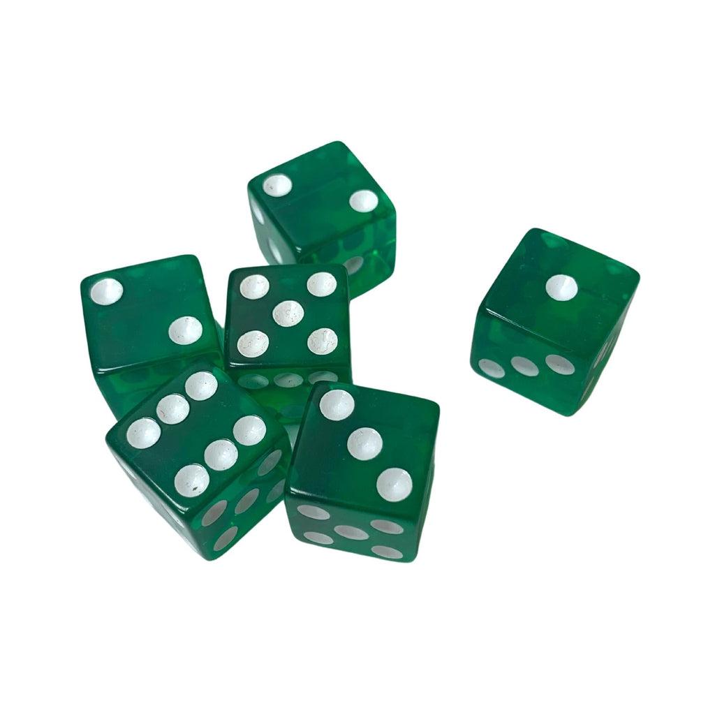 6 Transparent Green Dice-Koplow Games-The Red Balloon Toy Store