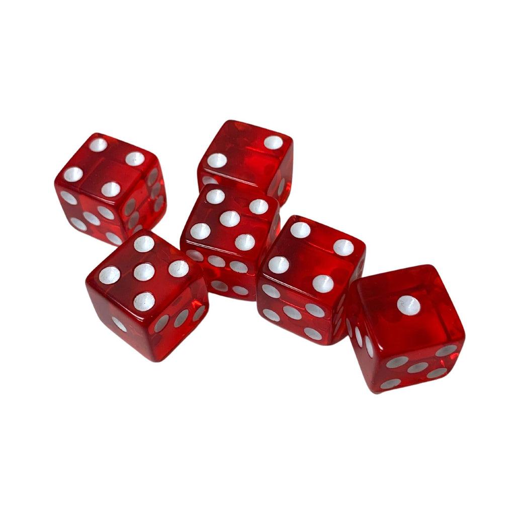6 Transparent Red Dice-Koplow Games-The Red Balloon Toy Store