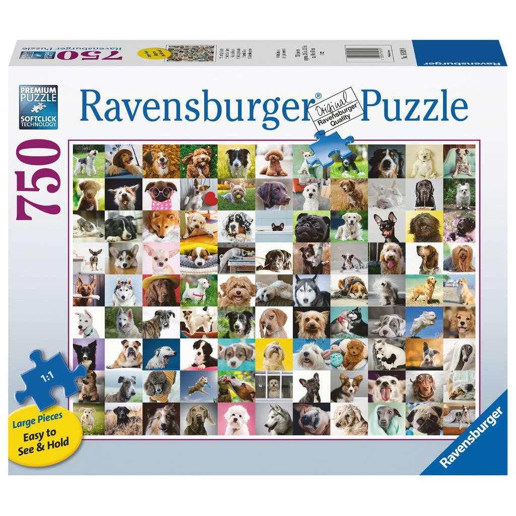 Ravensburger puzzle box | Image of collage of dog images | 750 XL pcs