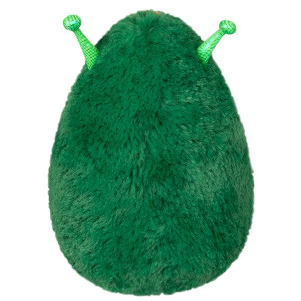 Back view of the plush. Shows that its antennae stick out of the top of the plush.