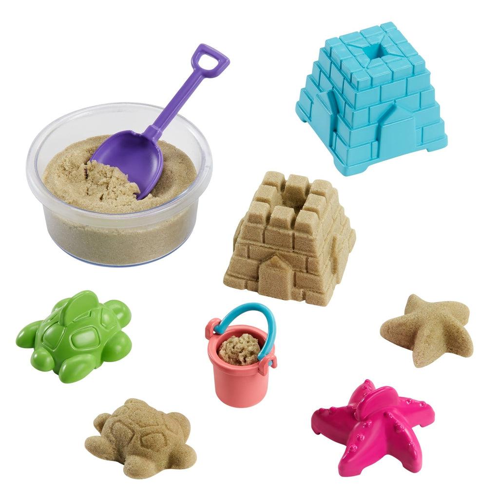 Up close view of the sand included in the set. It can be molded with the included turtle, starfish, and house hold.