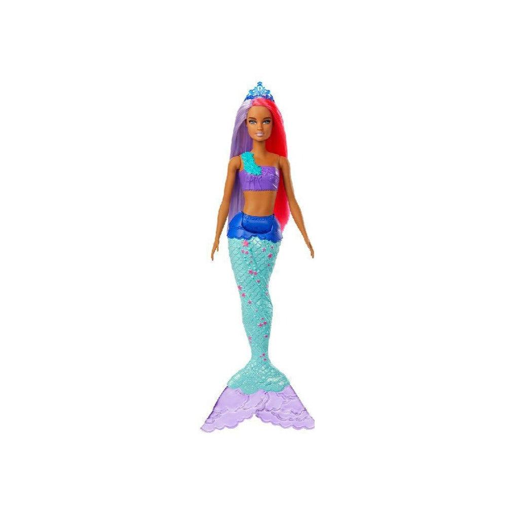 Barbie Mermaid 4 | Blue crown, red/purple hair, purple/turquoise top, blue/turquoise/light purple tail.